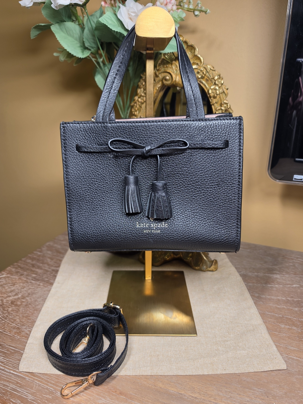 kate spade Pebbled Leather Crossbody Satchel w/ Tassels (Retail $279) - Picture 4 of 14
